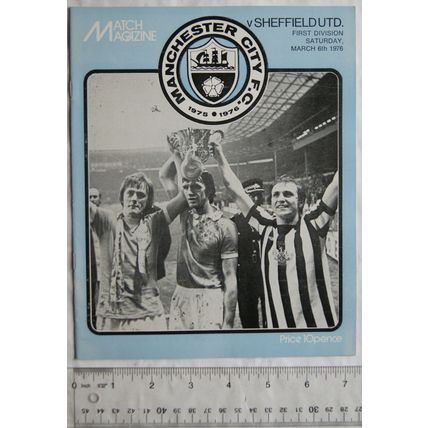 1976 programme Manchester City v. Sheffield United