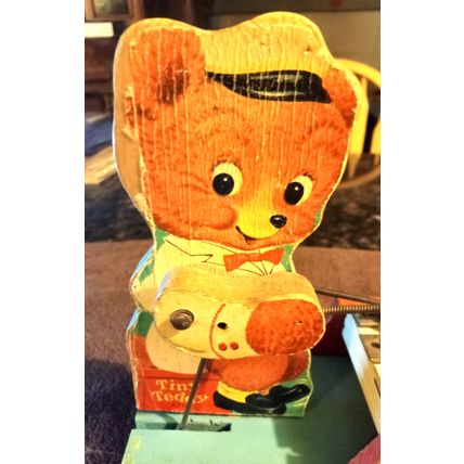 Old Vintage Original Fisher Price Tiny Teddy # 636 7 1/4" Tall 1958