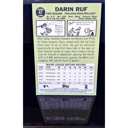 DARIN RUF 2016 TOPPS HERITAGE BASEBALL CARD #47
