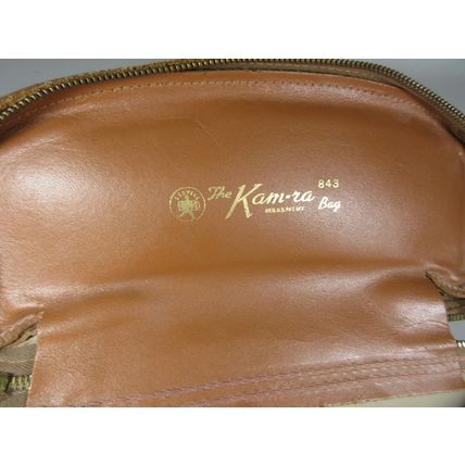 Vintage The Kam-Ra 843 Large Leather Camera Shoulder Bag Contoured Tan