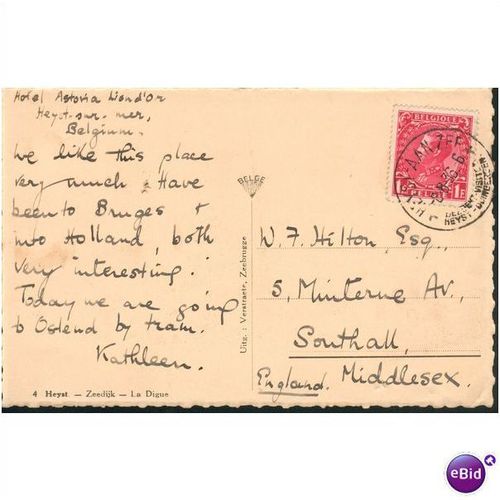 Belgium Postcard 1936 - Heyat Zeedijk La Digue