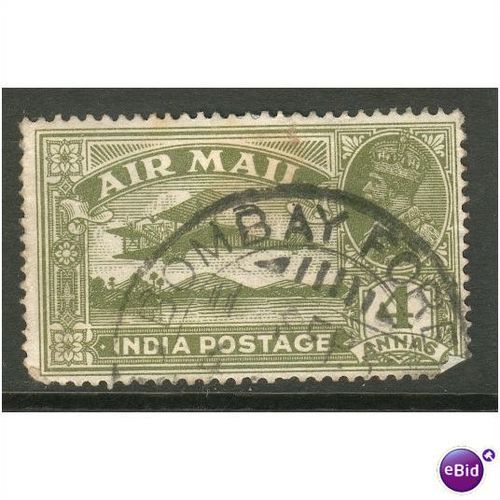 India 1929 - SG 222 - Airmail - De Havilland Hercules 4a olive grey - used