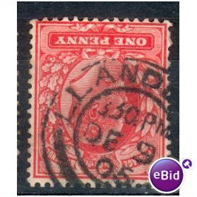 GB stamps 1902-10 KEV11 - 1d SG219 Llandudno 1