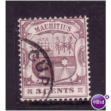 MAURITIUS 1895 SG129 3c DULL PURPLE AND DEEP PURPLE FINE USED