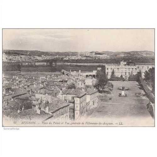 Place Du Palais Et Vue Generale De Villeneuve Les Avignon France LL 41 Postcard