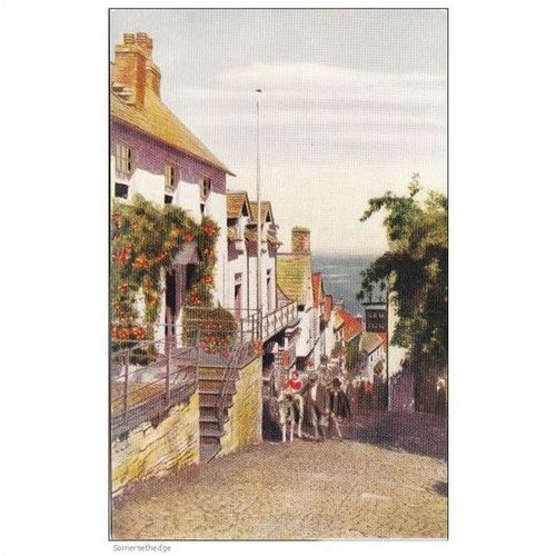 Artist Drawn Clovelly Devon Postcard (DEV4716)