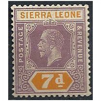 Sierra Leone 1912 SG120 7d Purple & Orange Mounted Mint ..