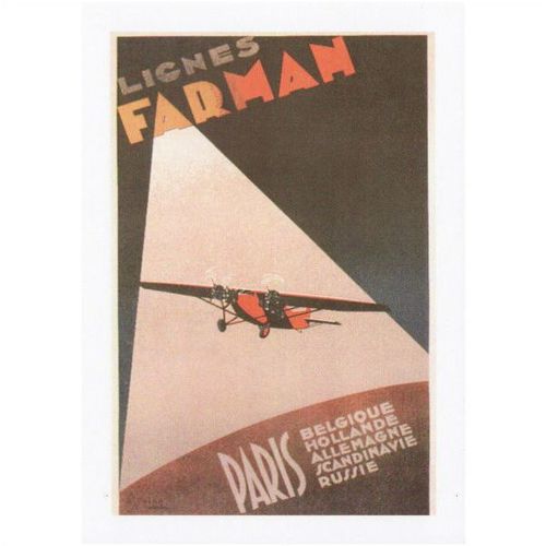 Postcard Poster Art Lignes Farman Paris France Belgium Holland 1933 Aircraft