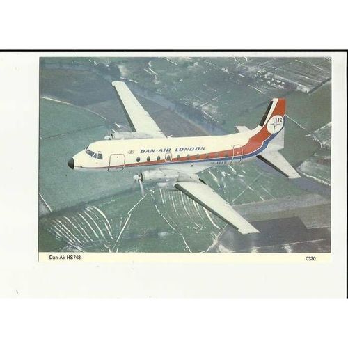 320 Aviation DAN-AIR HS748 Postcard by Skilton