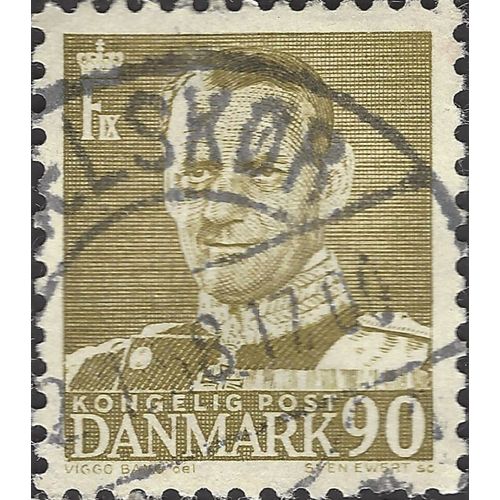 DENMARK, King Frederick IX, olive 1953, 90ore