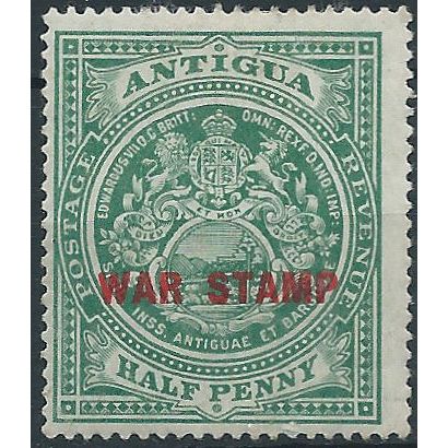 Antigua 1916 SG53 1/2d Green WAR STAMP Mounted Mint.. .