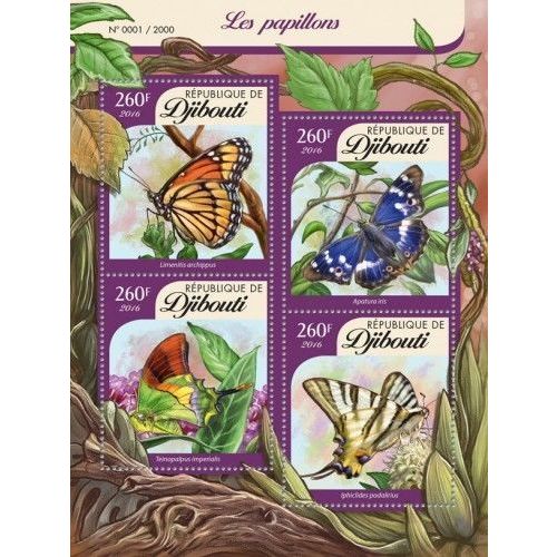 DJIBOUTI 2016 SHEET MNH BUTTERFLIES PAPILLONS SCHMETTERLINGEN BORBOLETAS