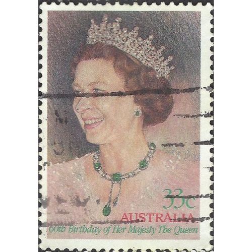 AUSTRALIA, Queen Elizabeth II 60th Birthday, pink 1986, 33c, #4