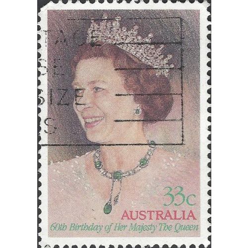 AUSTRALIA, Queen Elizabeth II 60th Birthday, pink 1986, 33c, #3