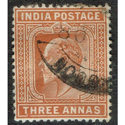 India 1902 3a Orange Brown SG127 GU