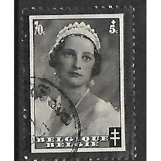 BELGIUM 1935 DEATH OF QUEEN ASTRID MORNING STAMP 70c + 5c BLACK SG713 FINE USED