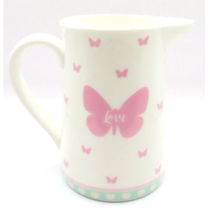 Pink Butterfly Love Jug Ceramic 13 CM Tableware Home Decor Gift Tableware