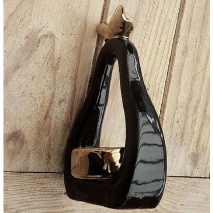 Tea Light Candle Holder Black Ceramic Ornament
