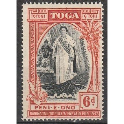 Toga 1938 6d 20th Anniversary of Queen Salote's SG 79