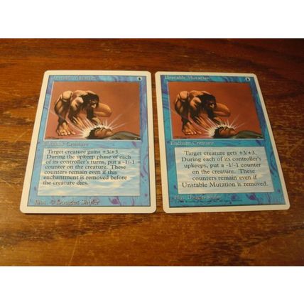Magic the Gathering, MTG, 2-Cards, Alternate/Revised, UNSTABLE MUTATION