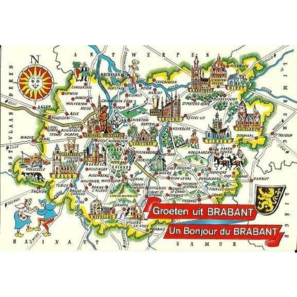 Belgium BRABANT Map Postcard (916.405)