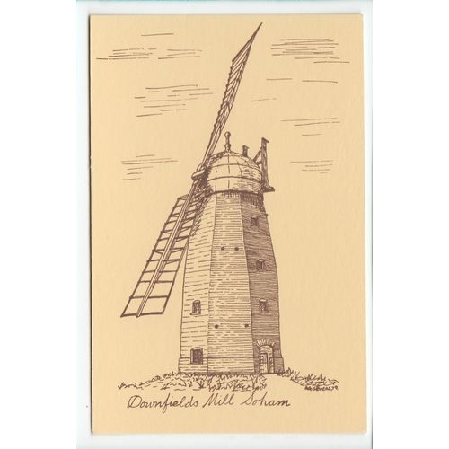 Downfields Mill Soham Postcard Cambridgeshire