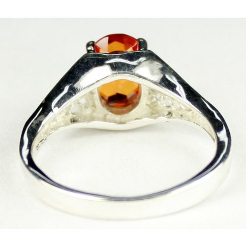 Created Padparadscha Sapphire, 925 Sterling Silver Ring, SR005