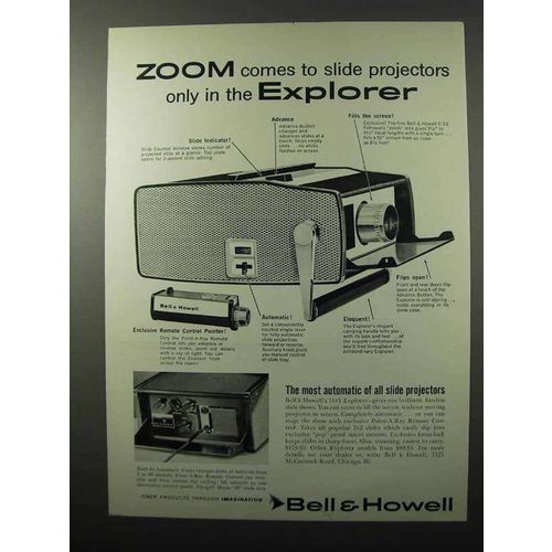 1960 Bell & Howell 754Y Explorer Projector Ad