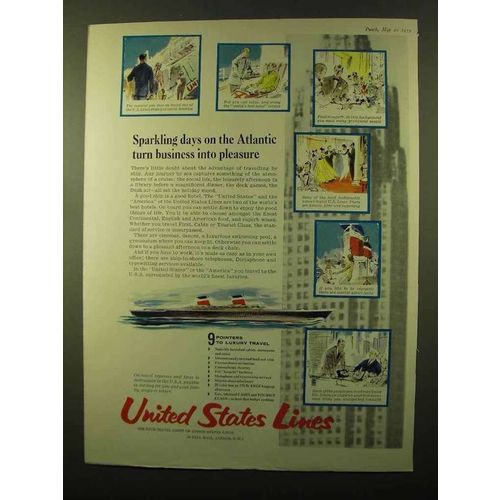 1959 United States Lines Cruise Ad - On the Atlantic