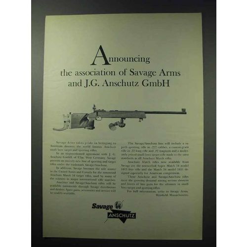 1964 Savage / Anschutz Match 54 Rifle Ad - Association