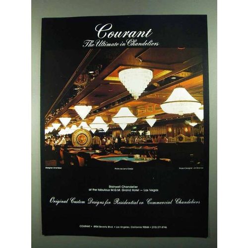 1981 Courant Stairwell Chandelier Ad - MGM Grand Hotel