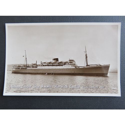 Union Castle Line RMMV Warwick Castle Postcard