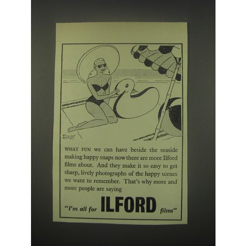 1949 Ilford Films Ad - cartoon by Nicolas Bentley - What fun we can have