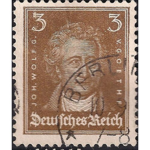 GERMANY, EMPIRE, Johann Wolfgang v Goethe, brown 1926, 3 Pf, #2