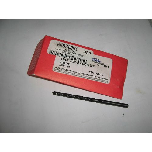 11/64", Series 206 Jobber, HSS Drill Bit, USA