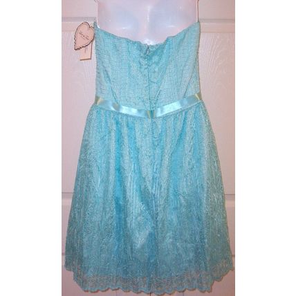 NWT Love Tease Aqua Lace Strapless Cocktail Party Dress, 9