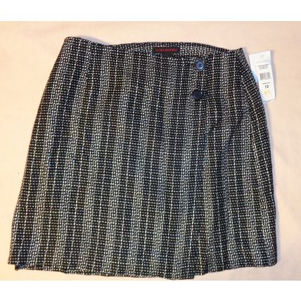 Womens Gloria Vanderbilt Black White Skirt 12 34 Waist NWT Texture