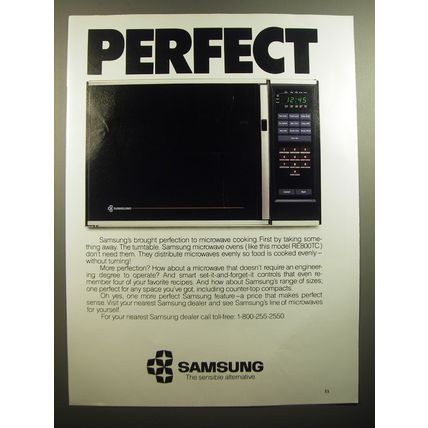 1985 Samsung Microwave Oven Ad - Perfect