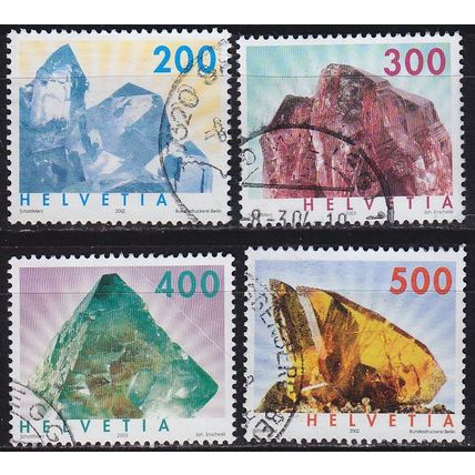 SCHWEIZ SWITZERLAND [2002] MiNr 1808-09,44-45 ( O/used ) [02] Mineralien