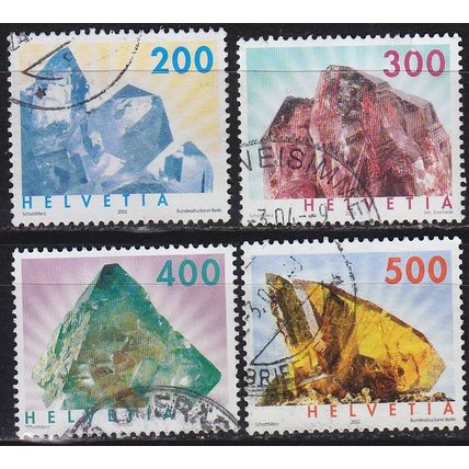 SCHWEIZ SWITZERLAND [2002] MiNr 1808-09,44-45 ( O/used ) [03] Mineralien