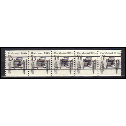 2124a 4.9c Buckboard Fine MNH Dry Gum PNC 2/5 Gap 1R X0353