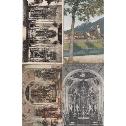 Oberammergau Kirche Hochaltar Altar 4x Postcard s