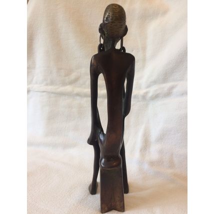 Nude African Male Statue Bronze / Brass Metal