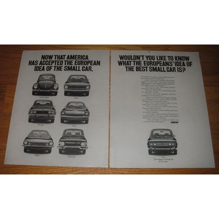 1971 Fiat Cars Ad - Now that America has accepted the European idea