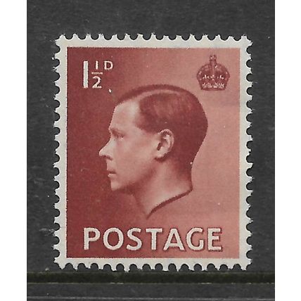 GREAT BRITAIN 1936 EDWARD VIII 1 1/2d RED BROWN SG 459 UM MINT#3