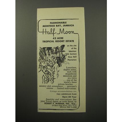 1955 Half Moon Resort Ad - Fashionable Montego Bay, Jamaica
