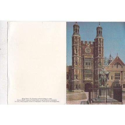 Eton College Francis Birds Statue School Yard Greetings Card used crease