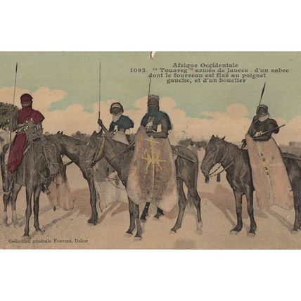 African Military Warrior Dakar Antique Postcard