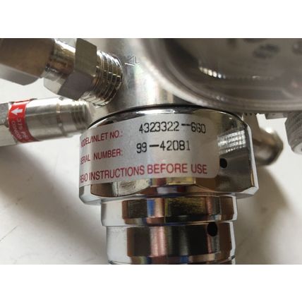 CONTROL CORP 4323322-660 PNEUMATIC REGULATOR,3000psi MAX(GAGE DAMAGE),BD