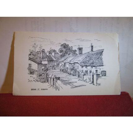 BRIDGE STREET, SIDBURY, DEVON pencil by A W C, 1964 used postcard 1981 pm =